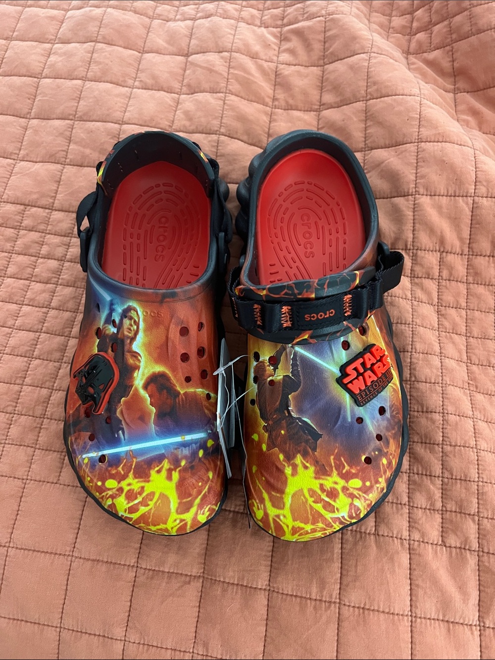 CROCS Star Wars Graphic Clogs in Red, Black and Orange